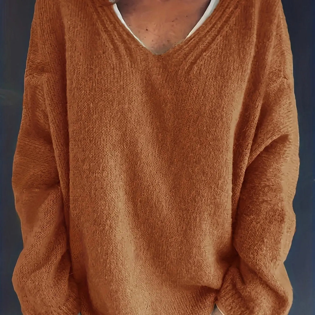 Drune | Plus Size Freizeit V-Ausschnitt Pullover für kurvenreiche Frauen