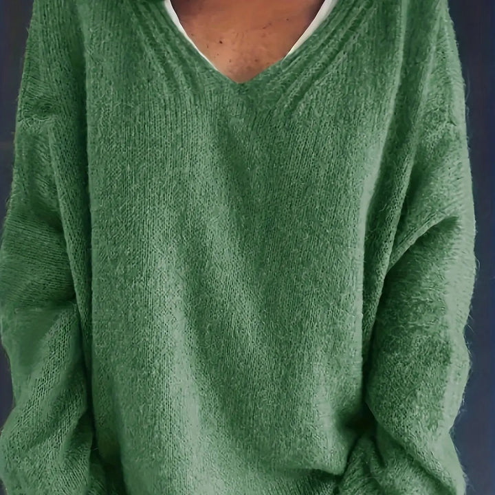 Drune | Plus Size Freizeit V-Ausschnitt Pullover für kurvenreiche Frauen