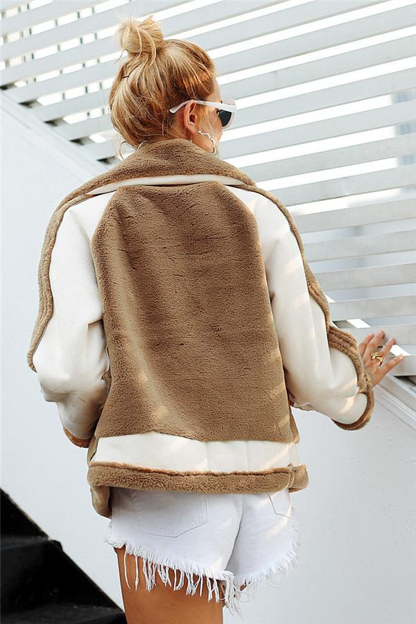 Drune | Kunstfell Reißverschlussjacke Rot