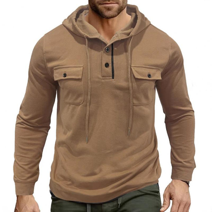 Drune | Lässiger Hoodie mit Knöpfen Soft und Komfortabel Praktisches Design