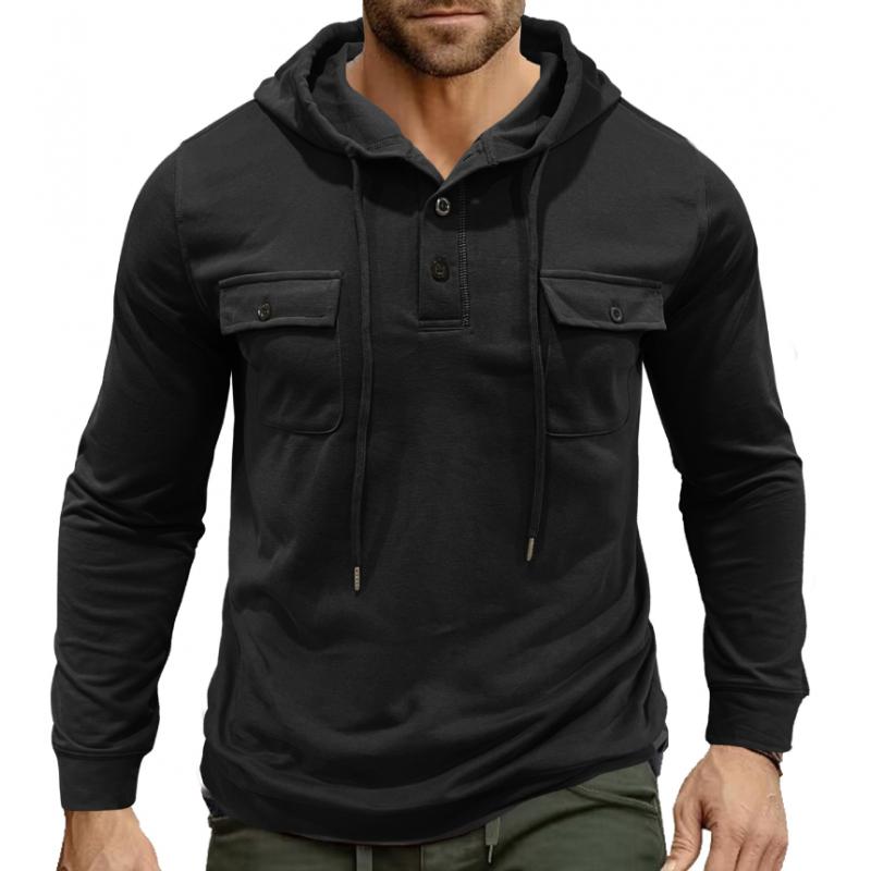 Drune | Lässiger Hoodie mit Knöpfen Soft und Komfortabel Praktisches Design