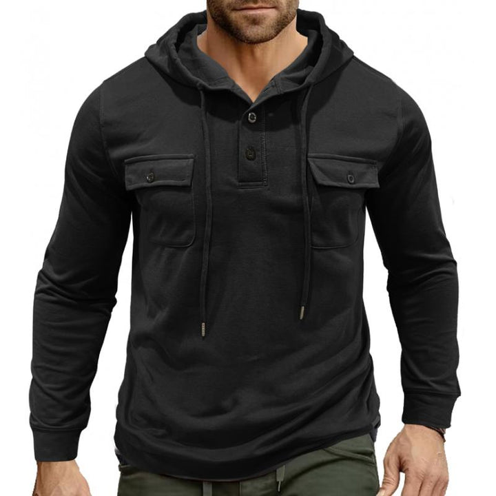 Drune | Lässiger Hoodie mit Knöpfen Soft und Komfortabel Praktisches Design