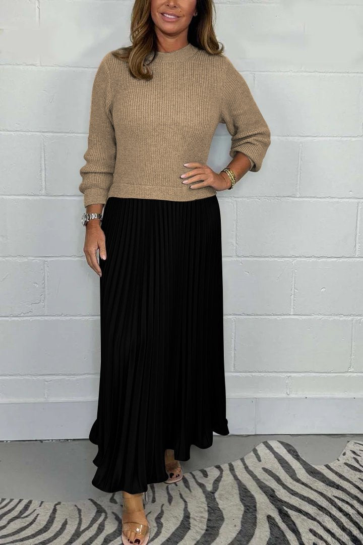 Drune | Langer Pullover mit Faltenrock