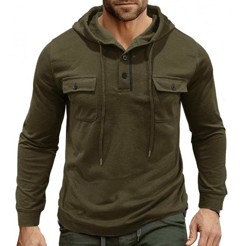 Drune | Lässiger Hoodie mit Knöpfen Soft und Komfortabel Praktisches Design