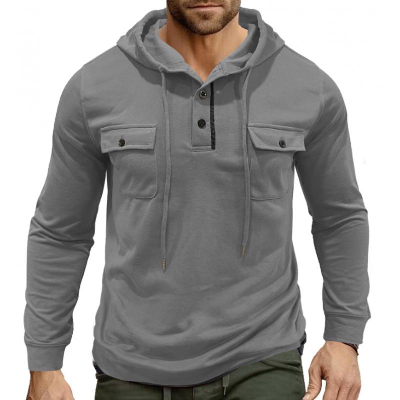 Drune | Lässiger Hoodie mit Knöpfen Soft und Komfortabel Praktisches Design