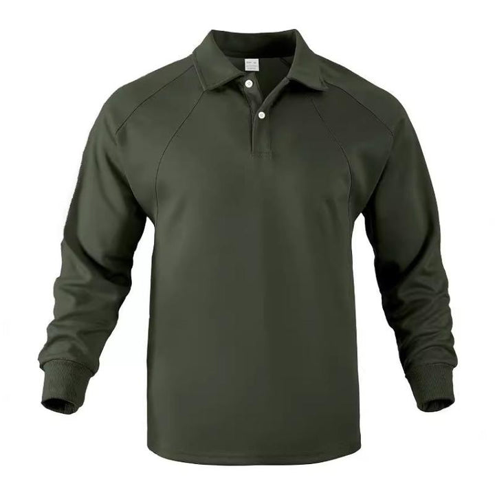 Drune | Langärmliges Poloshirt Knopfverschluss Klassisch und Stilvoll