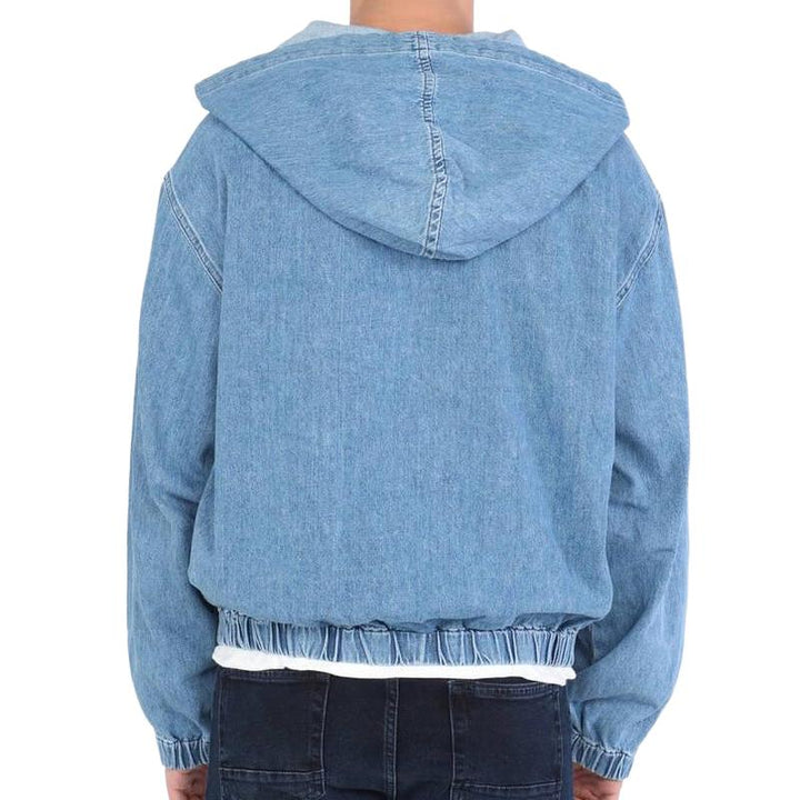 Drune | Denim Hoodie Knopfverschluss Lässig und Trendy