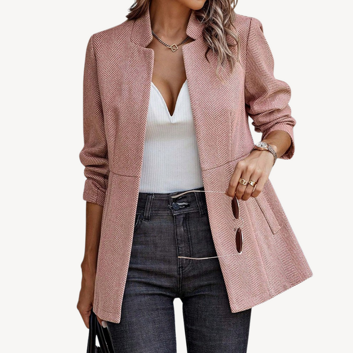 Drune | Damen Fischgrät Blazerjacke
