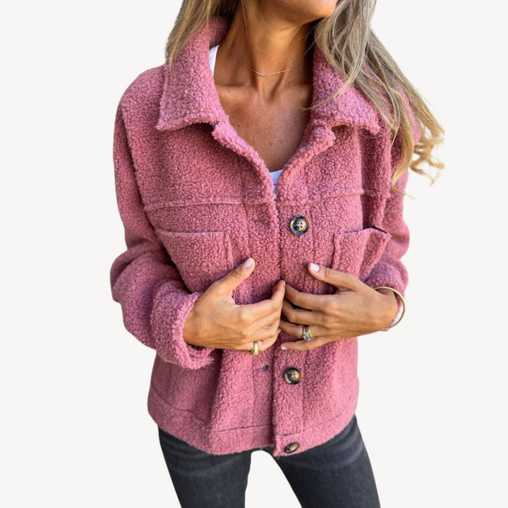 Drune | Damen Teddyfleece Knopjacke
