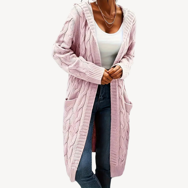 Drune | Kabelstrick Kapuzencardigan