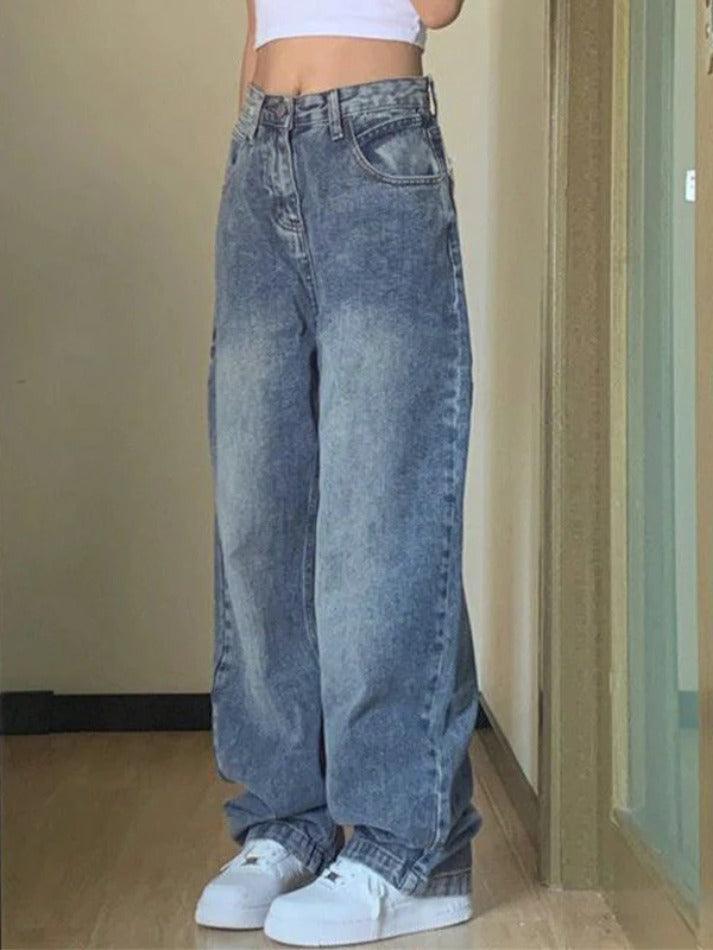 Drune | Taschen Design Blue Wash Boyfriend Jeans
