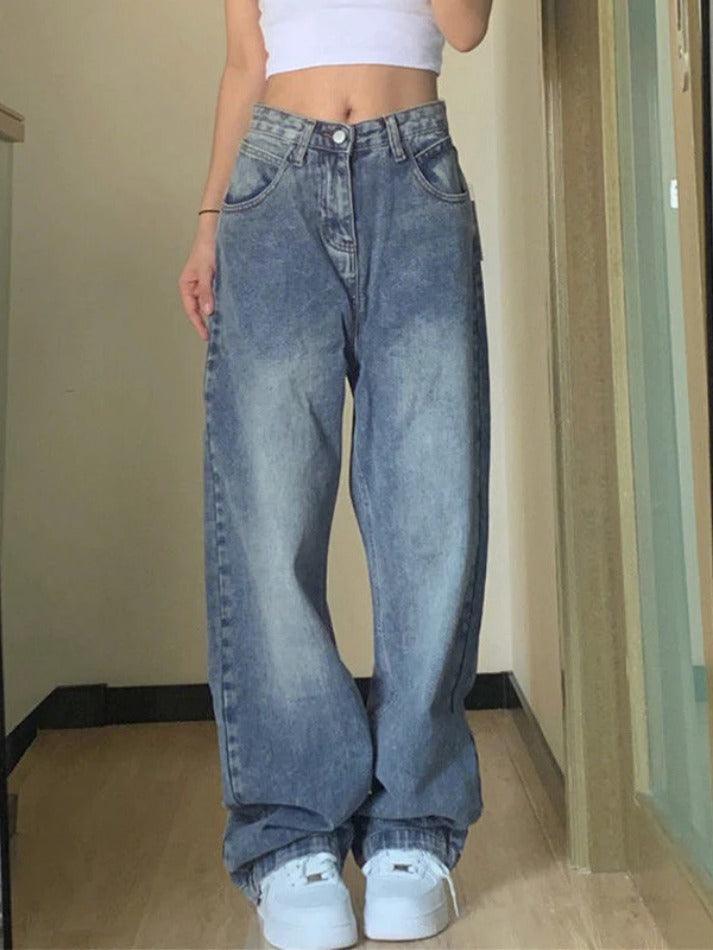 Drune | Taschen Design Blue Wash Boyfriend Jeans
