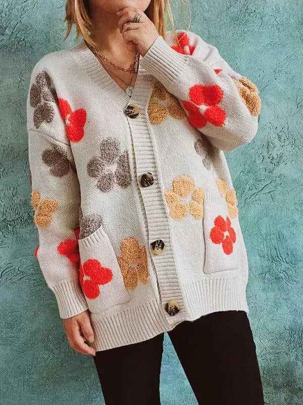 Drune | Jacquard Damen Strickjacke Pullover
