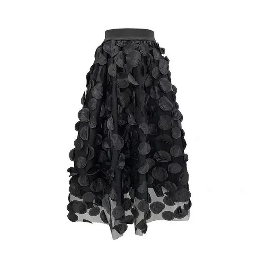 Schicker Damen Rock aus Polka Dot & Tüll-Patchwork | Drune