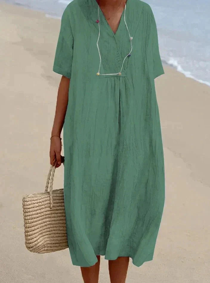 Drune | Baumwoll Leinen Sommerkleid