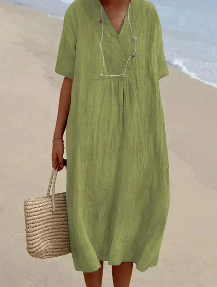 Drune | Baumwoll Leinen Sommerkleid
