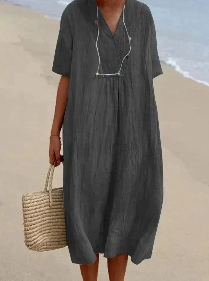 Drune | Baumwoll Leinen Sommerkleid
