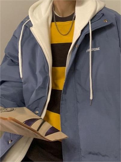 Drune | Oversized Mock Zwei-Teile Pufferjacke mit Kapuze
