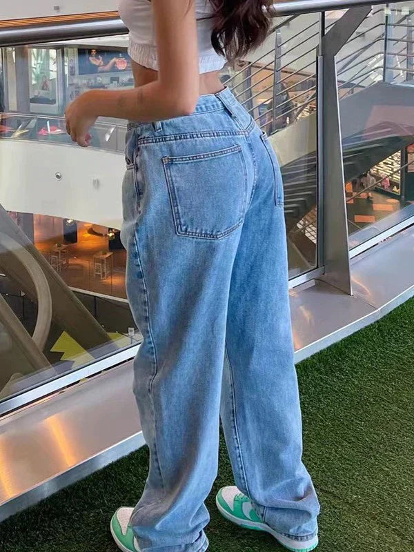 Drune | Straight Leg Boyfriend Jeans Mit Mittlerer Taille