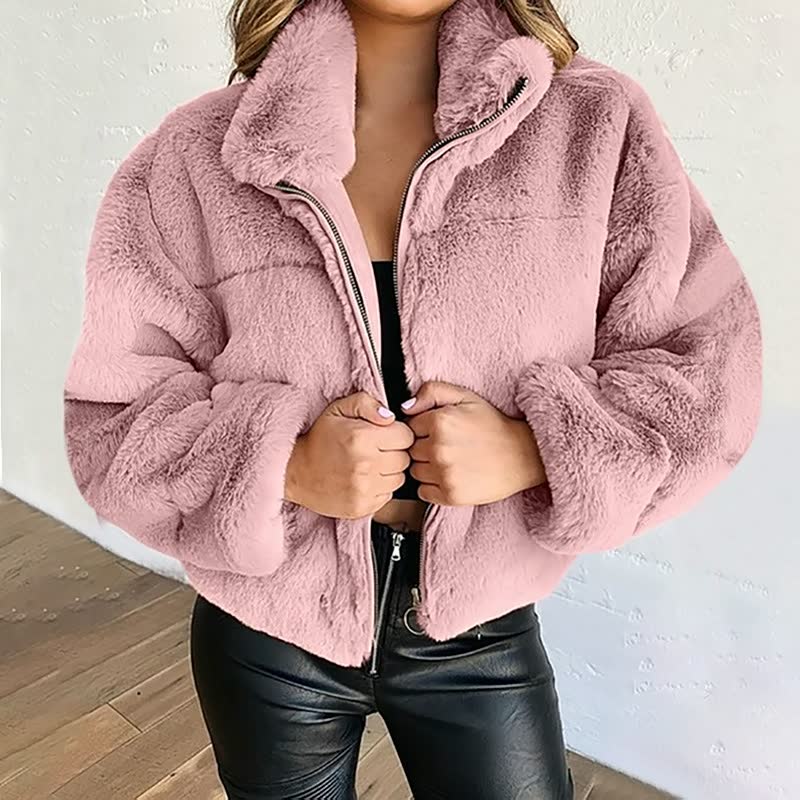 Drune | Gemütliche Kunstpelzjacke - Hoher Kragen für den Winter