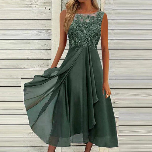 Drune | Chiffon-Midikleid für Damen Luftig & Anmutig