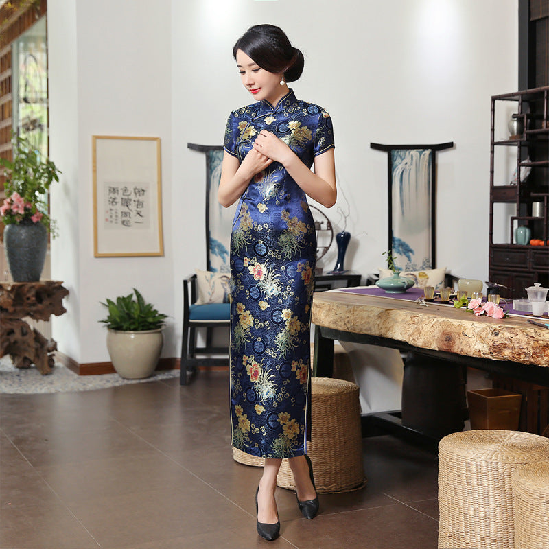 Drune | Grüne Rayon Cheongsam Chinesisch Klassisch