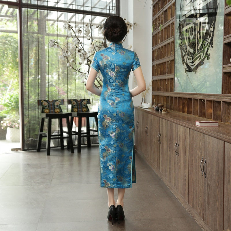 Drune | Grüne Rayon Cheongsam Chinesisch Klassisch