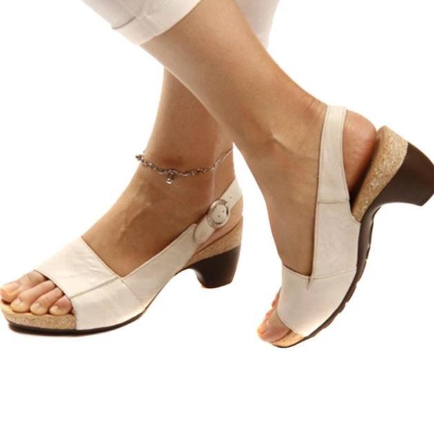 Drune - Slingback-Sandalen für Damen mit niedrigem Absatz und verstellbarer Schnalle | Bequeme Damen Sandalen