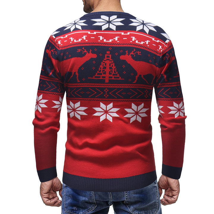 Drune | Gestricktes Fair Isle Muster Rundhals Bequeme Passform