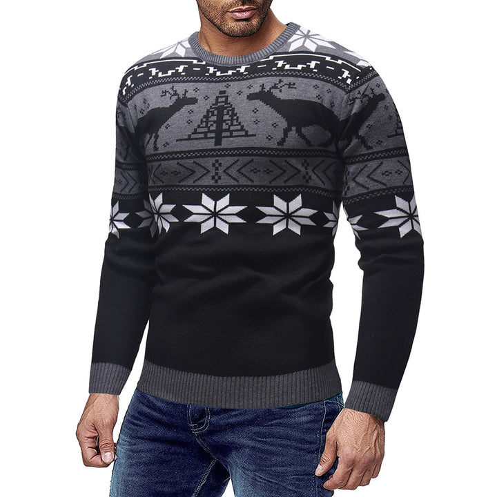 Drune | Gestricktes Fair Isle Muster Rundhals Bequeme Passform