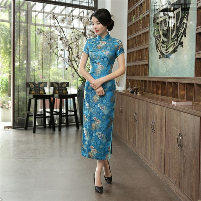 Drune | Grüne Rayon Cheongsam Chinesisch Klassisch