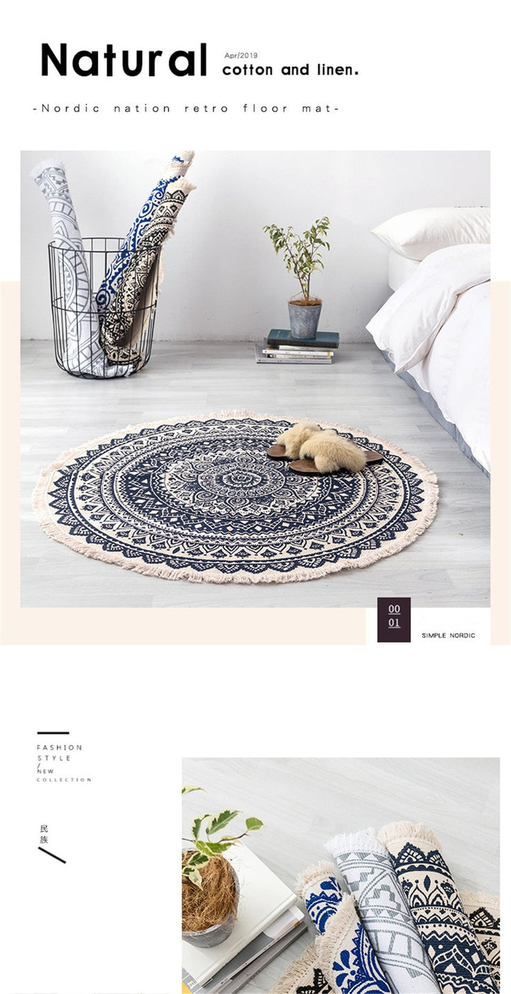 Drune | Boho Stil Quasten Strandteppich