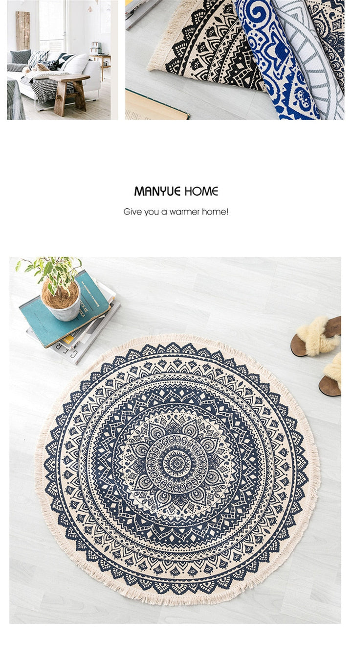 Drune | Boho Stil Quasten Strandteppich