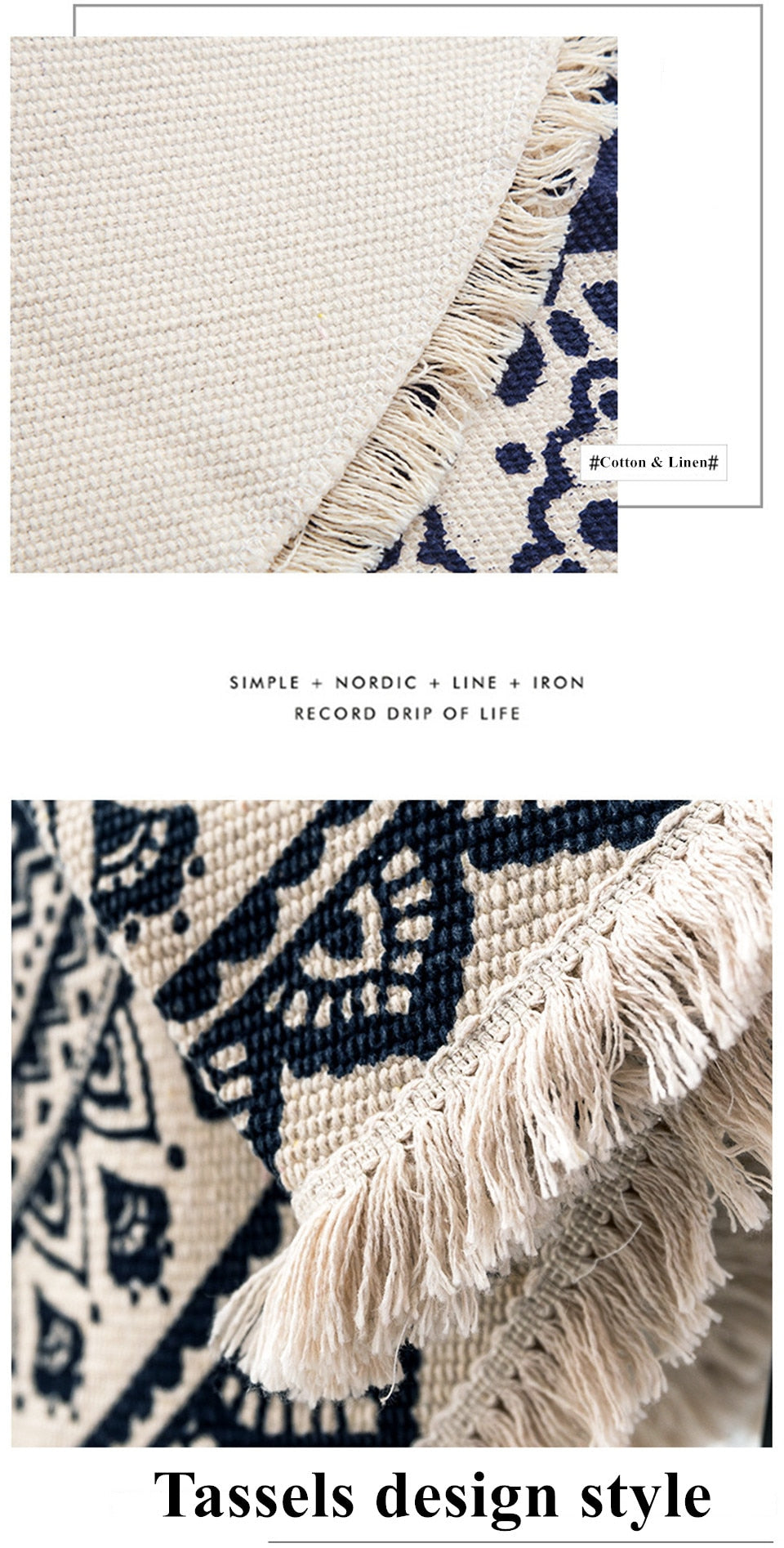 Drune | Boho Stil Quasten Strandteppich