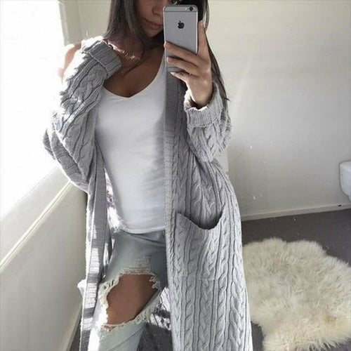 Drune | Warme Lange Strickjacke