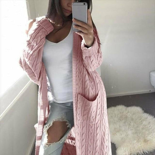 Drune | Lässige Warme Lange Strickjacke