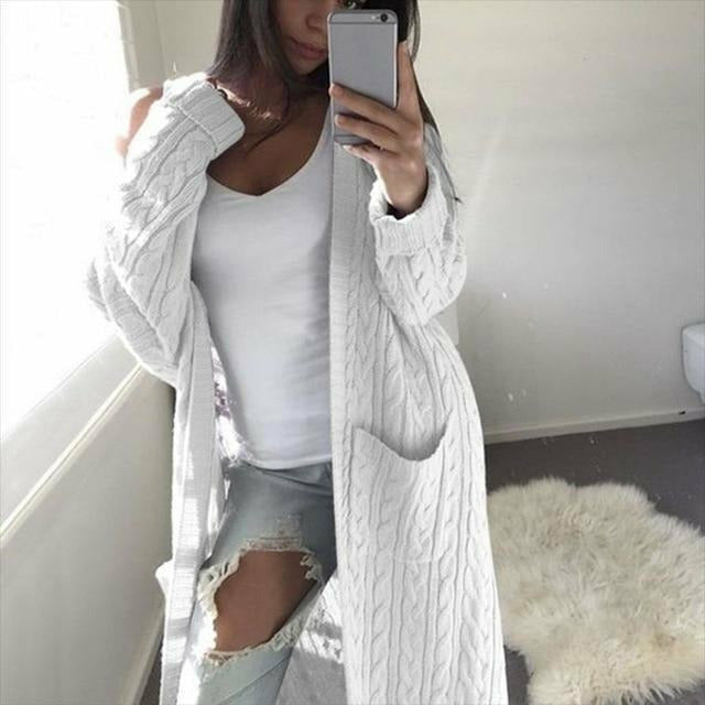 Drune | Lässige Warme Lange Strickjacke
