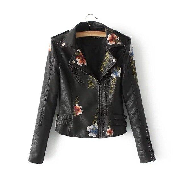 Drune | Geblümte Lederjacke