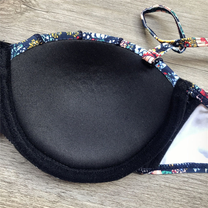 Drune | Bandeau Blumenmuster Bikini