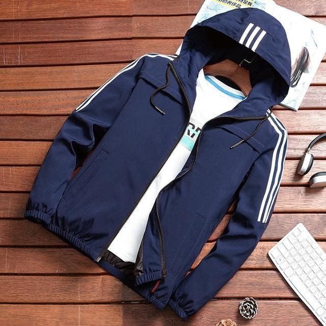 Drune | Robuste Regenjacke Mit Streifenmuster