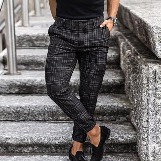 Drune | Männer Karierte Slim Fit Hose