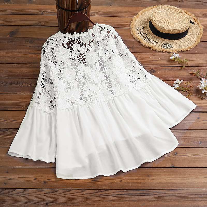 Drune | Elegante Bluse mit Spitzenstickerei