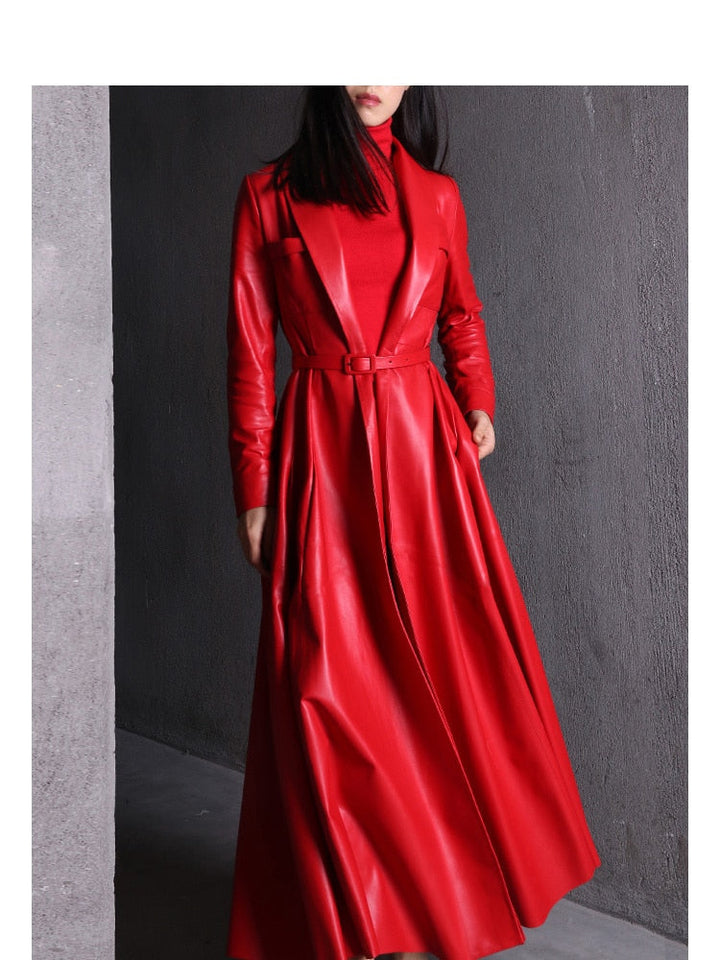 Drune | Maxi Leder Trenchcoat