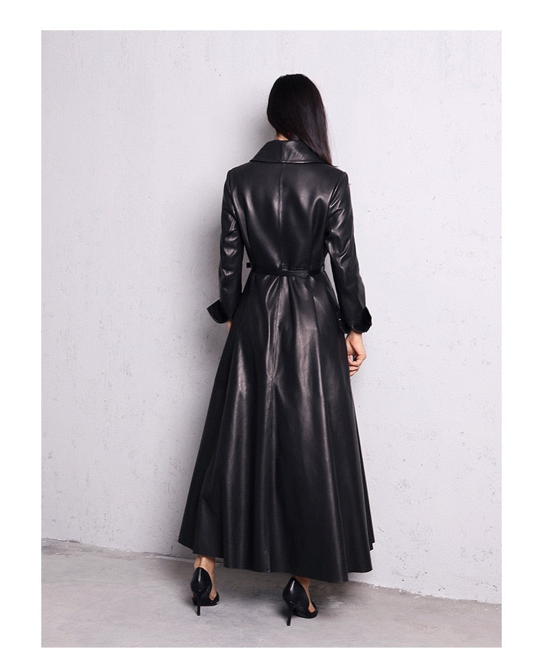 Drune | Maxi Leder Trenchcoat