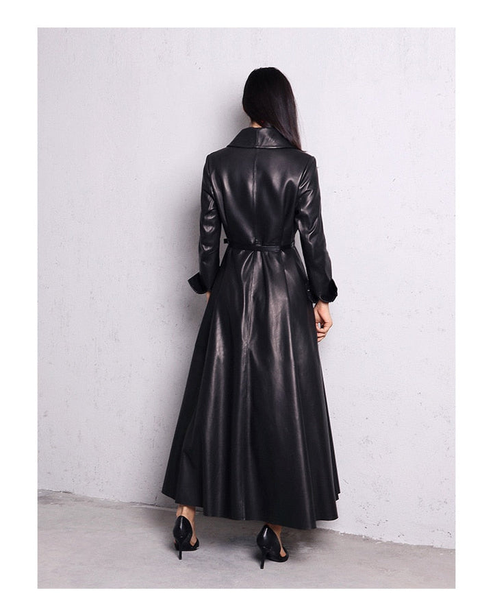 Drune | Maxi Leder Trenchcoat