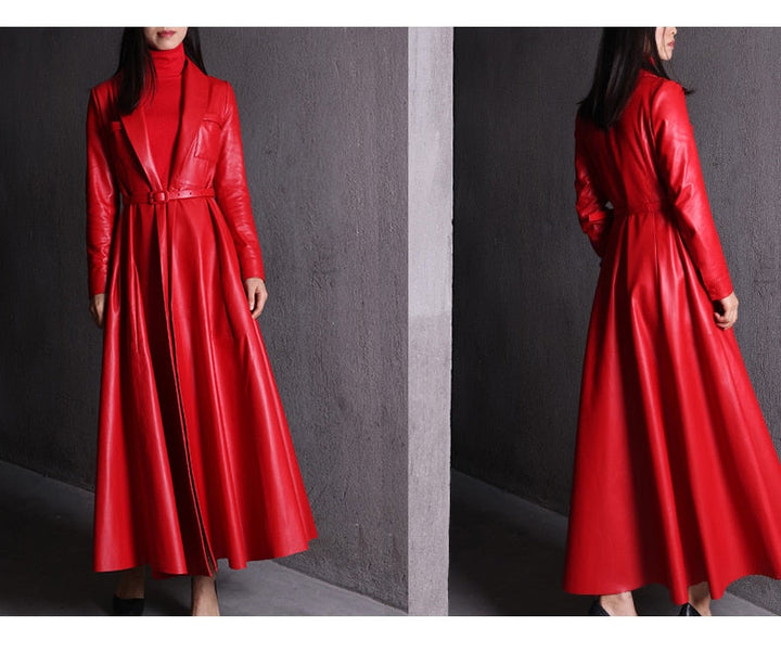 Drune | Maxi Leder Trenchcoat