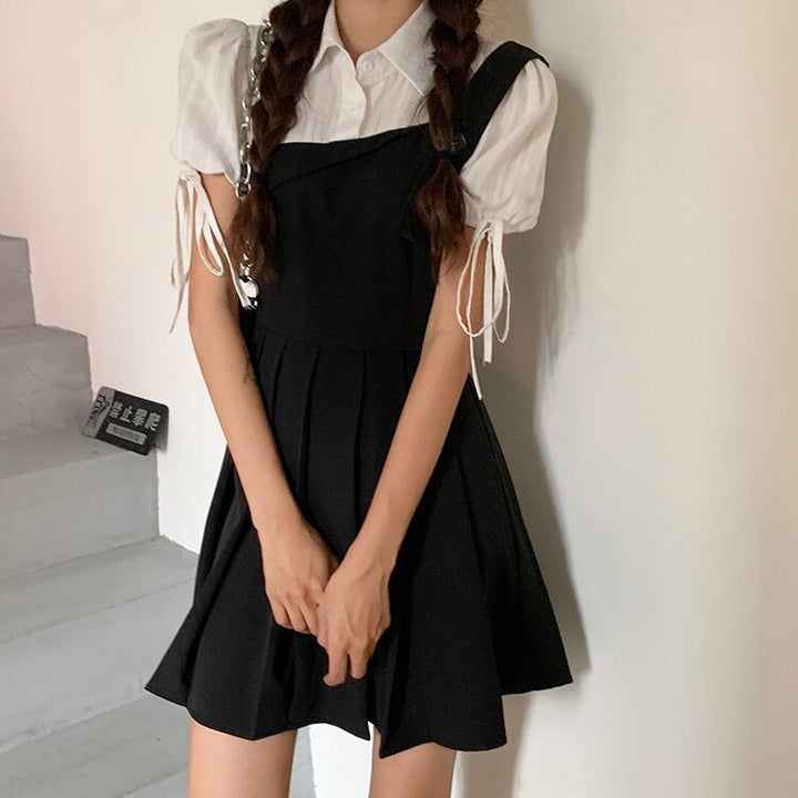 Drune | Faltendes 2-In-1 Mini-Kleid mit Gebundenen Ärmeln