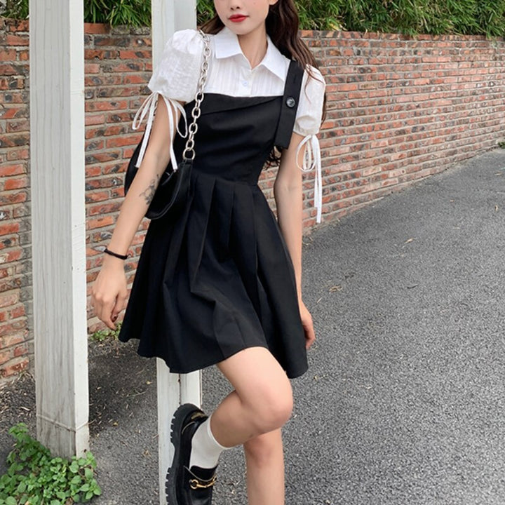 Drune | Faltendes 2-In-1 Mini-Kleid mit Gebundenen Ärmeln