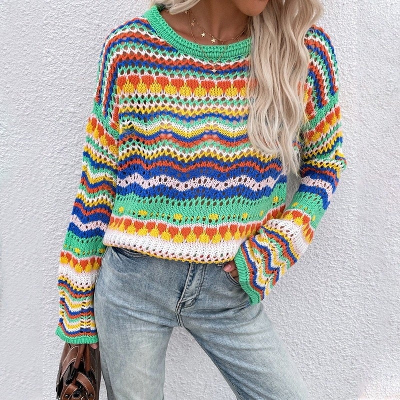 Drune | Buntgestreifter Strickpullover