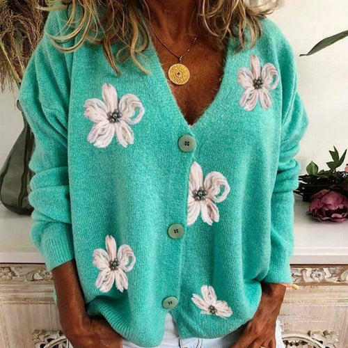 Drune | Strickjacke mit Blumenstickerei